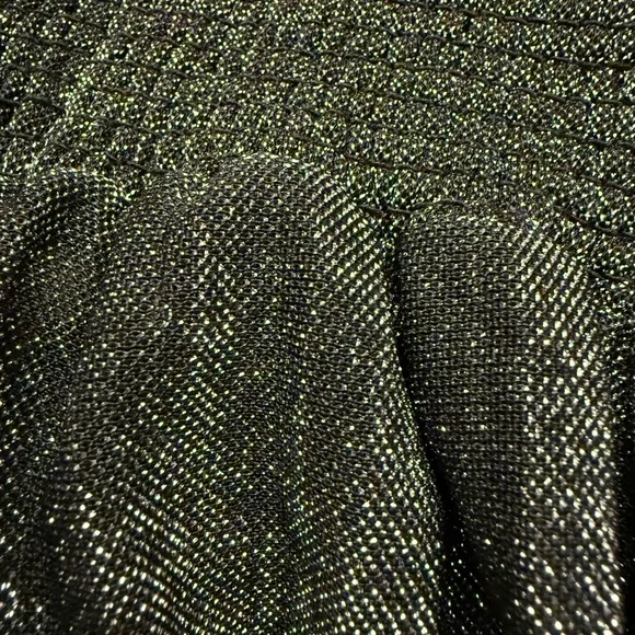 NWT Ramy Brook Pleated Athena Pants Black with Silver Metallic Knit Wide-Leg - Picture 3 of 8